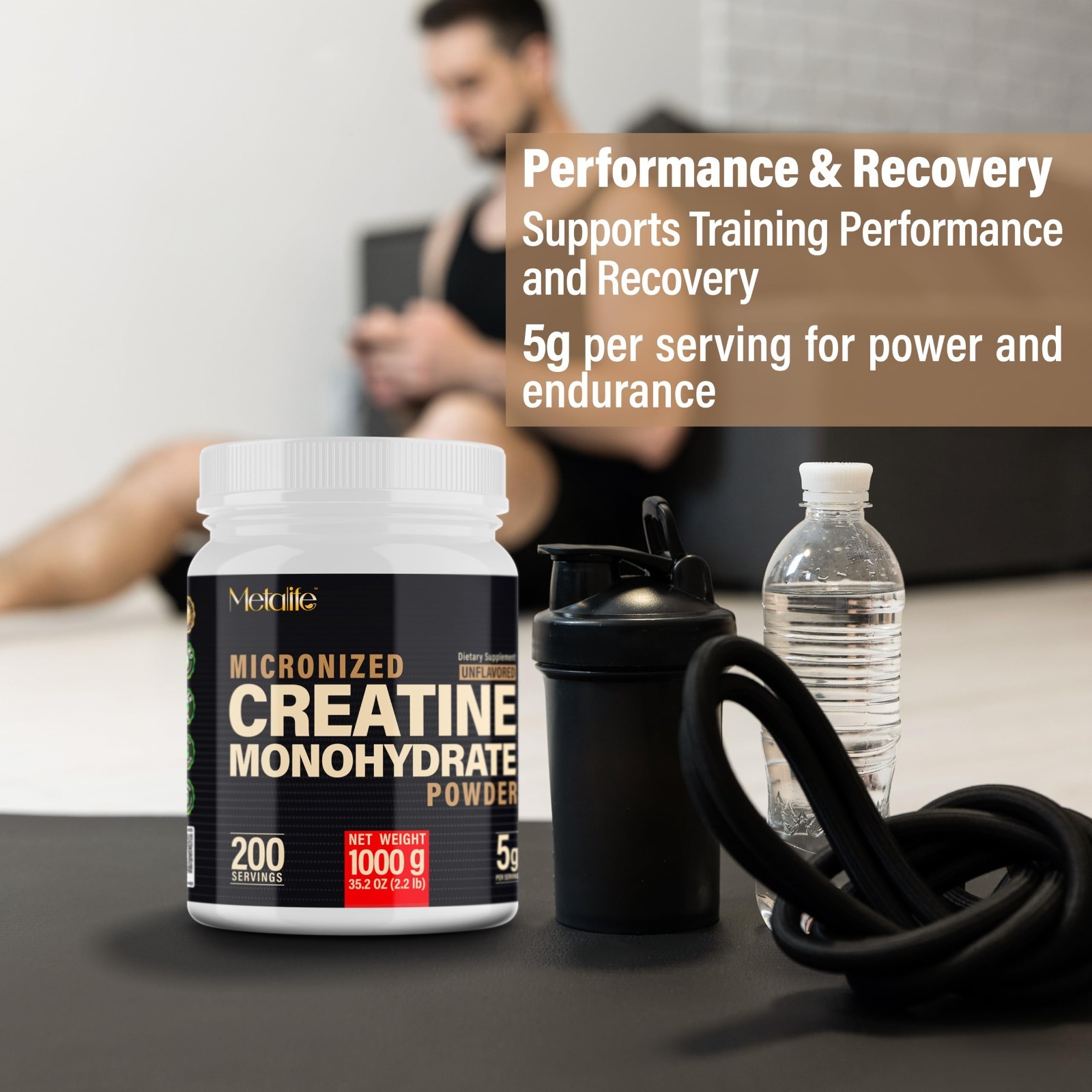 100% Pure Micronized Creatine Monohydrate Powder, 200 Servings, Unflavored, Vega