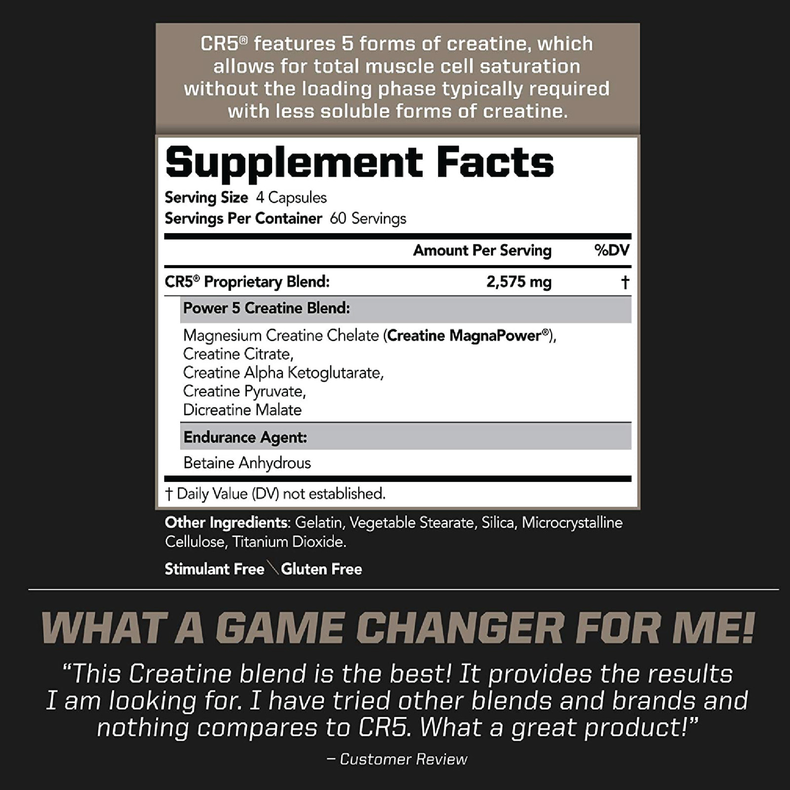 PMD CR5 Creatine Complex – Strength – Power – Muscle and Recovery (240 Capsules)