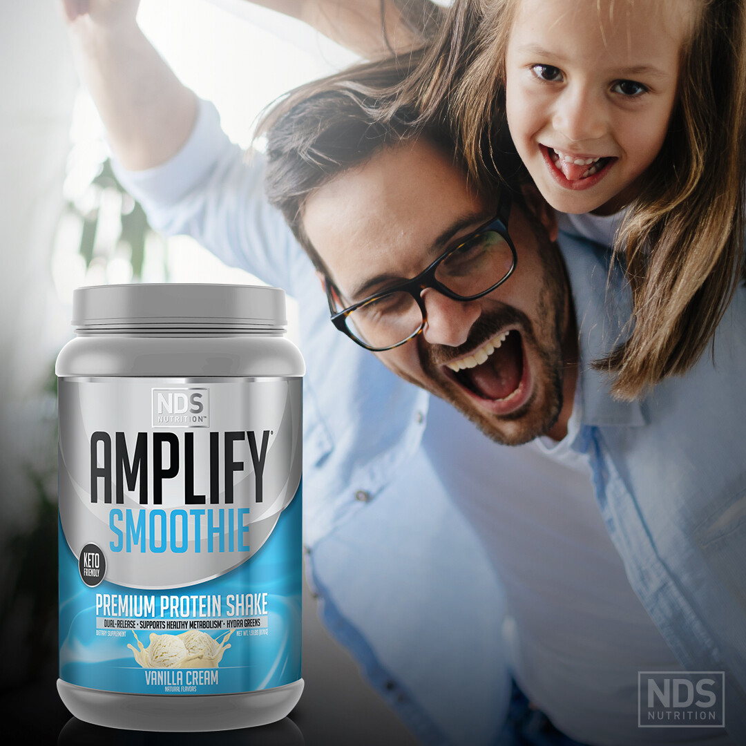 NDS Amplify Smoothie Protein Added Greens Overall Health – Vanilla (30 Servings)