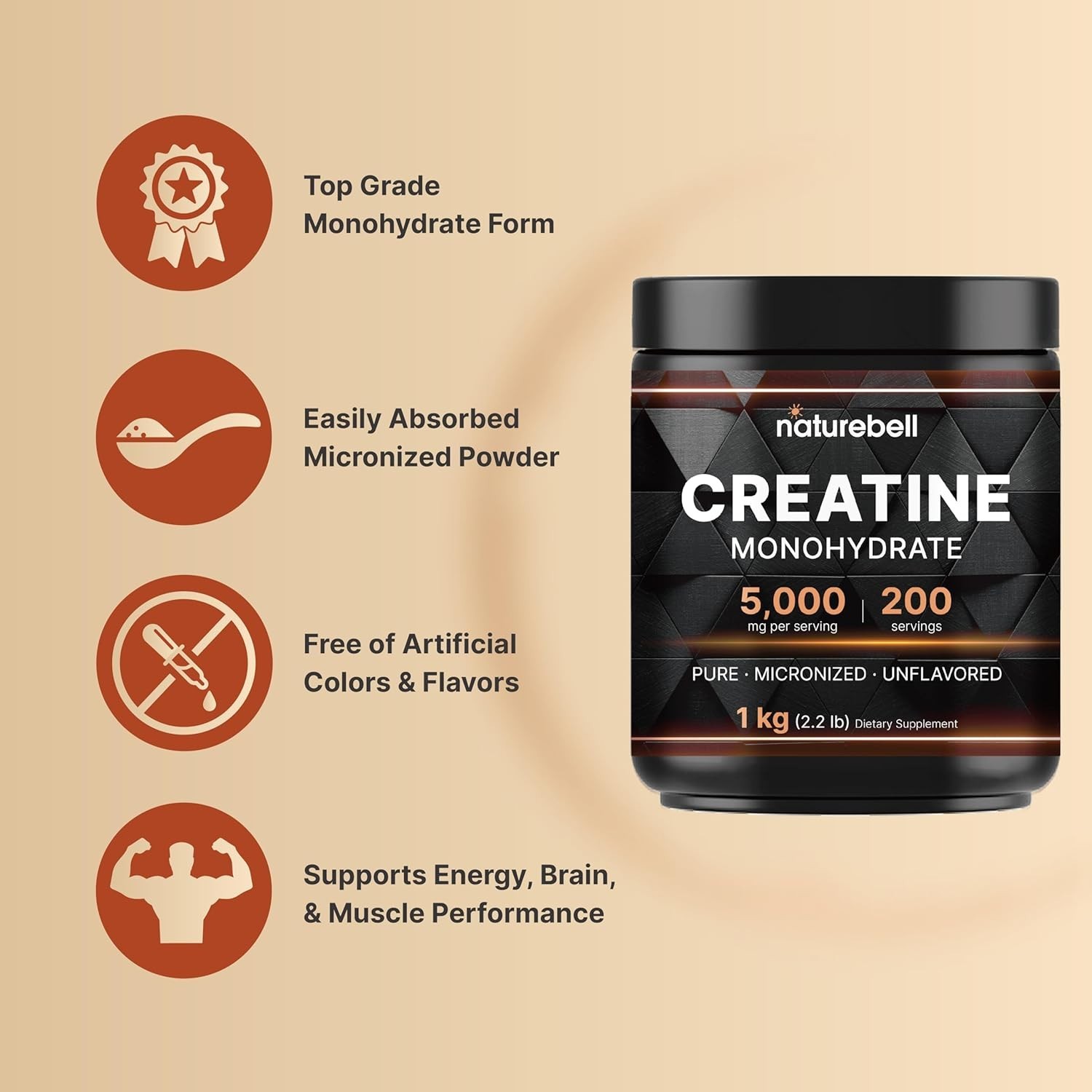 Micronized Creatine Monohydrate Powder 1000g for Enhanced Workout Performance