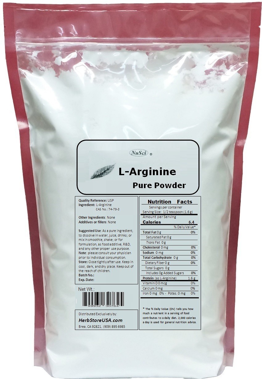 NuSci Pure L-Arginine Powder 1000g (2.2LB) Muscle Mass Nitric Oxide energy