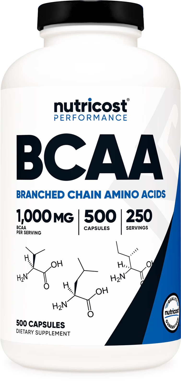 BCAA 1000Mg, 500 Capsules (250 Serv), Branched Chain Amino Acids