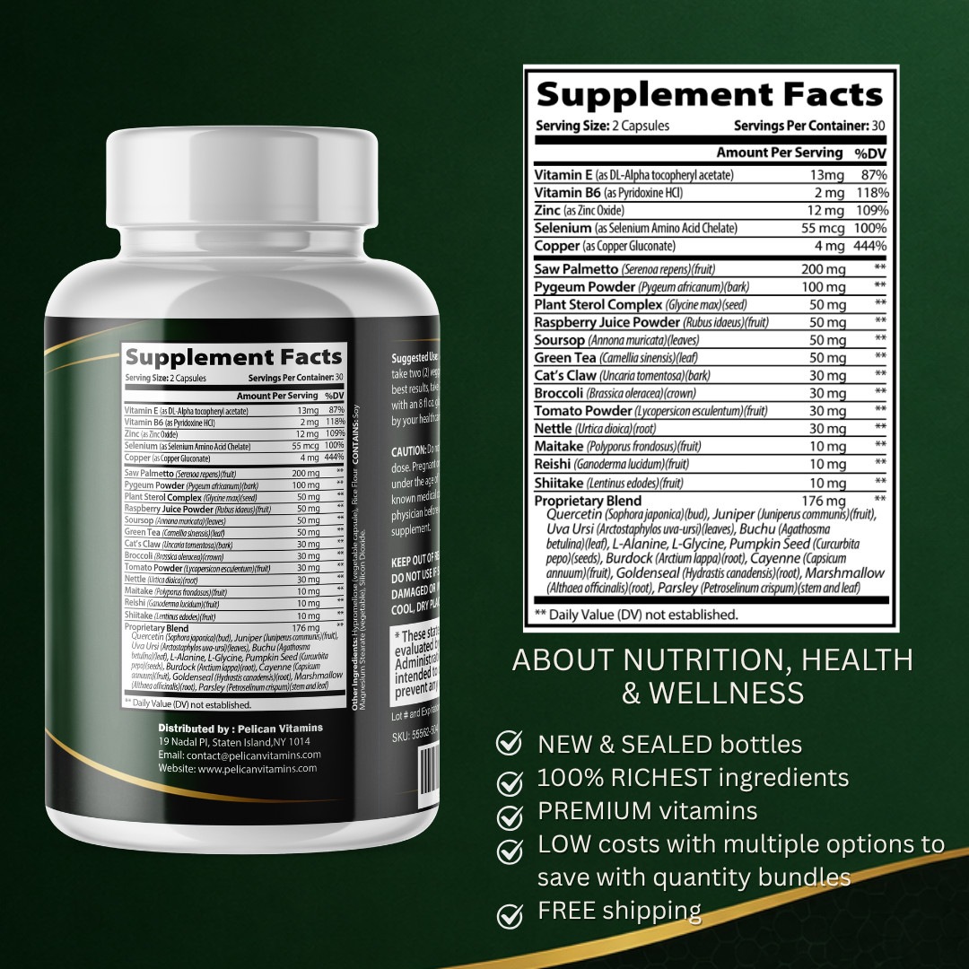 UroVANCE- Prostate Support- 5 Bottles- 300 Capsules
