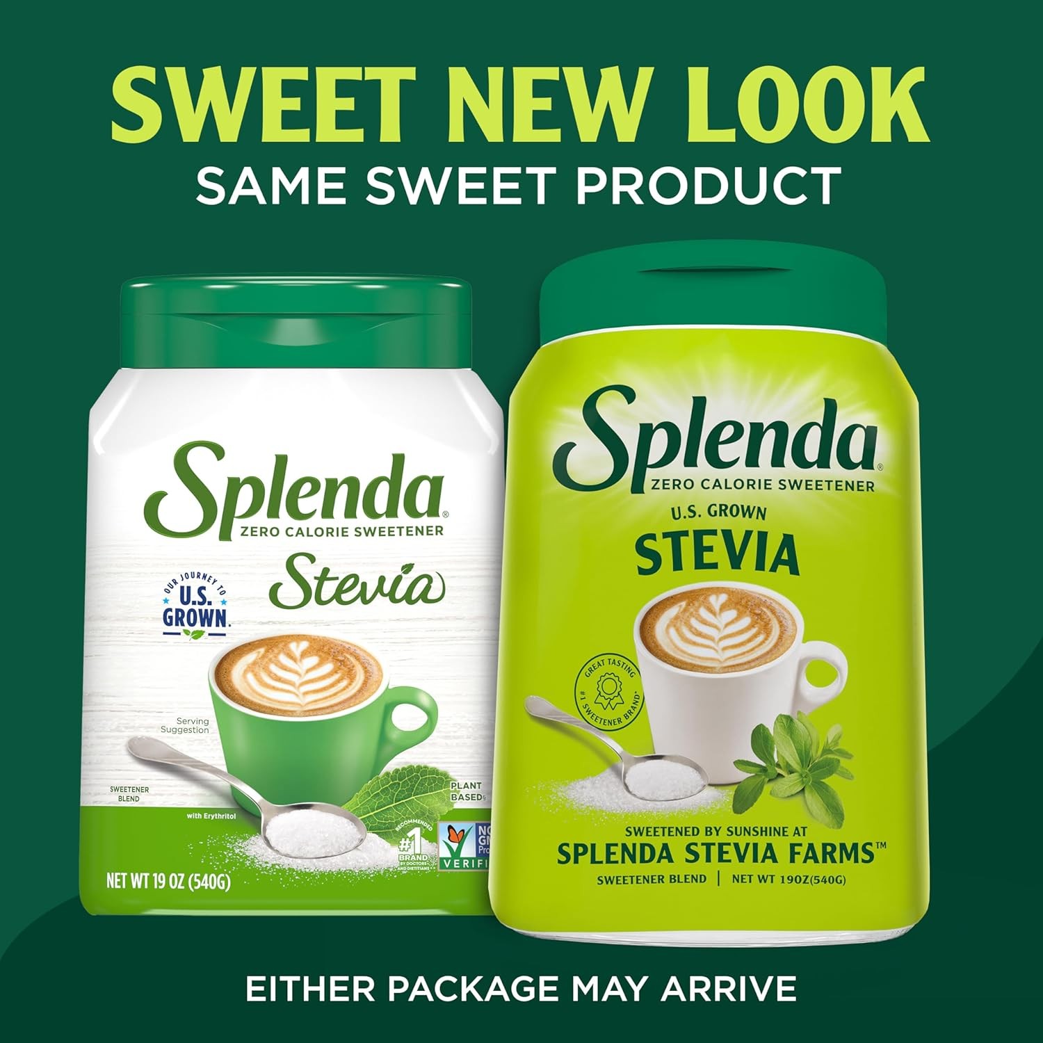 SPLENDA Stevia Zero Calorie Sweetener, Plant Based Sugar 19 Ounce (Pack of 1)