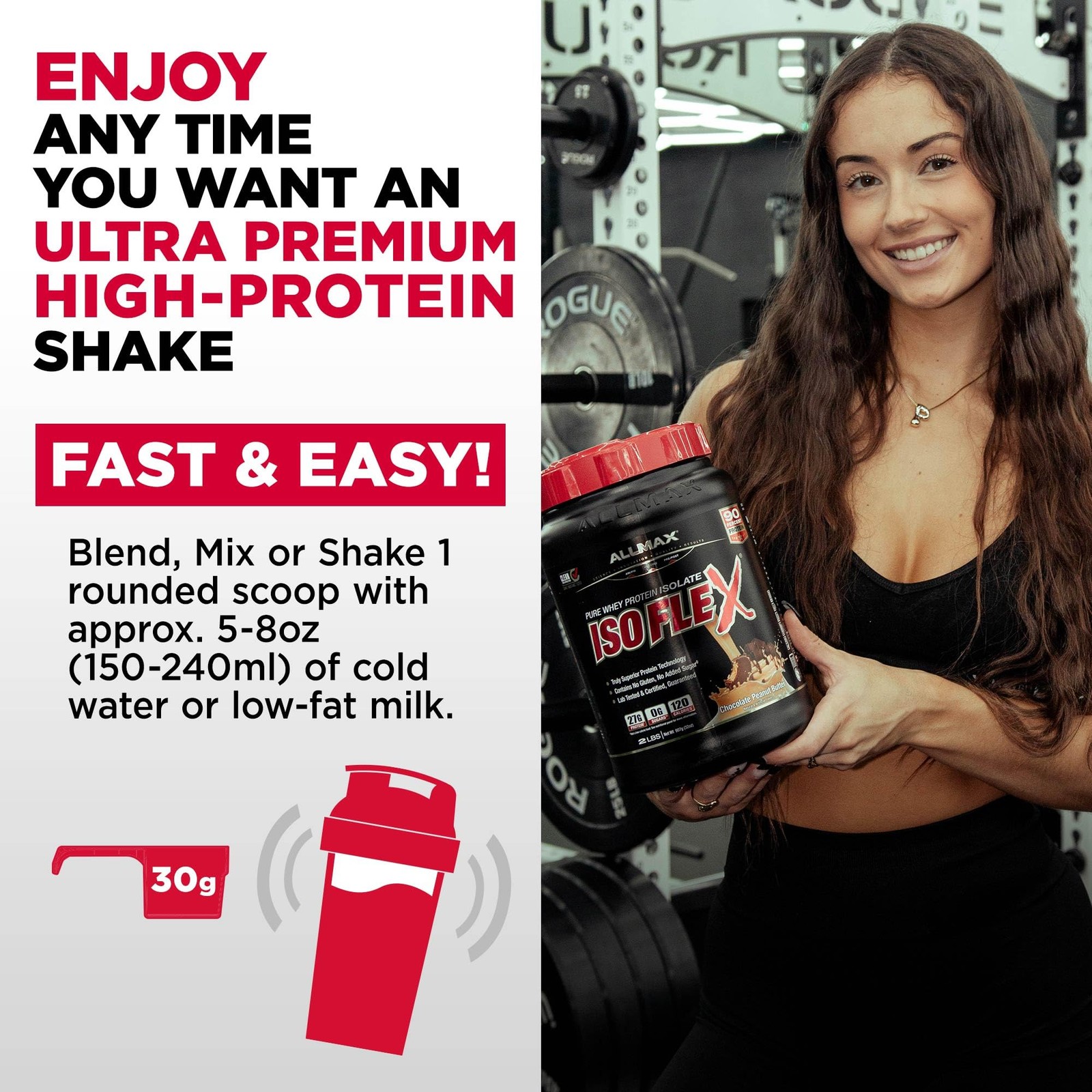 ALLMAX ISOFLEX Pure Whey Isolate Protein Powder – Gluten Free, Low Lactose, S…