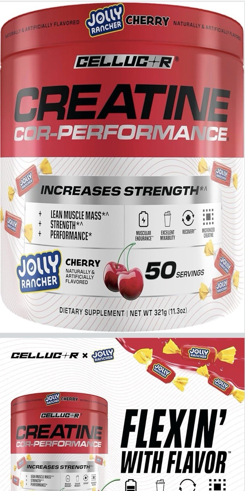 COR-Performance® Creatine, Jolly Rancher, Cherry, 11.3 oz (321 g)
