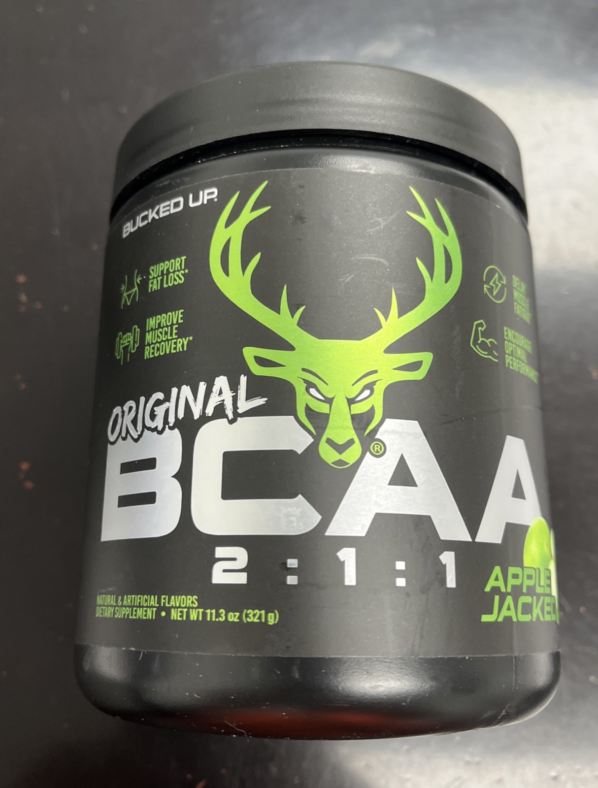 BUCKED UP ORIGINAL BCAA 2:1:1 APPLEJACKD – 30 SERVINGS- EXP 11/27 -321G -11.3OZ