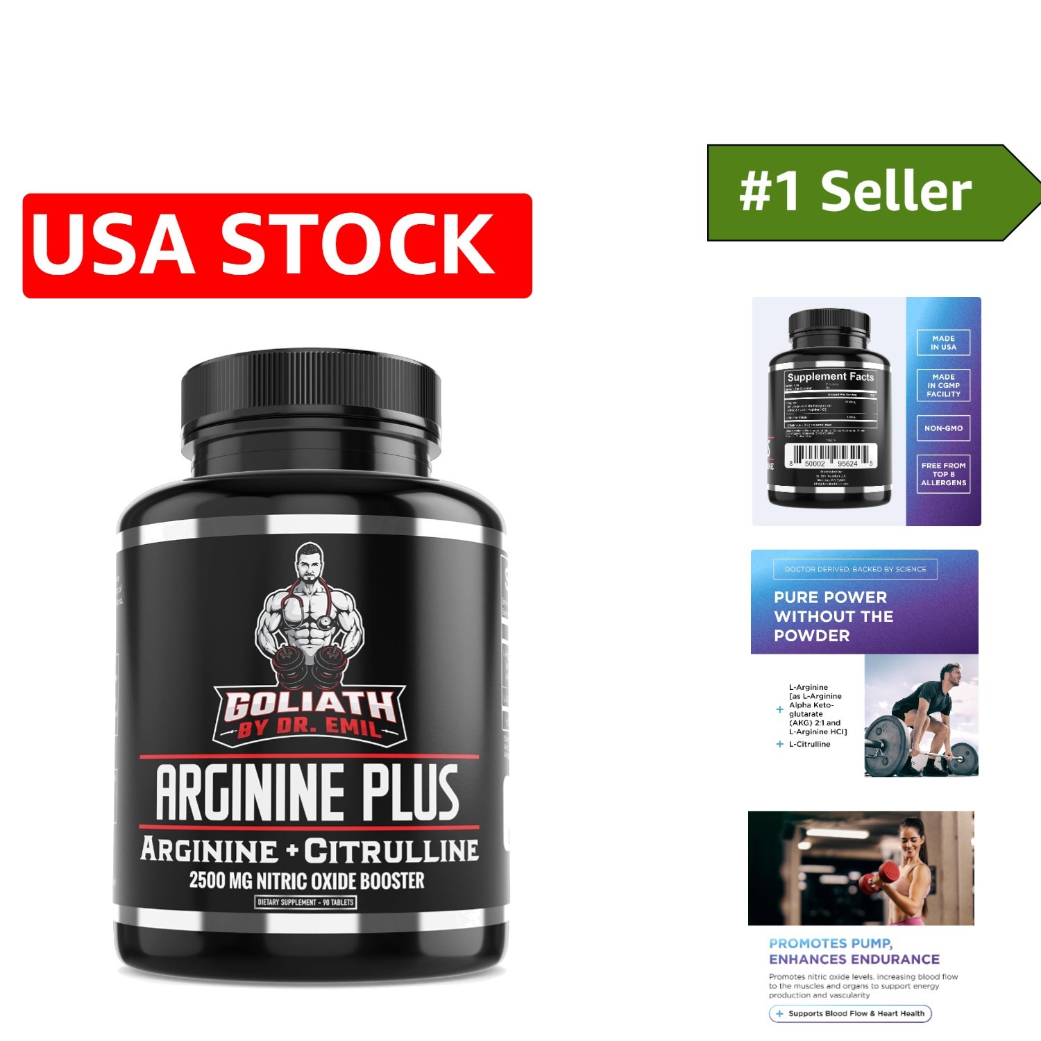 High-Potency L Arginine & Citrulline – 90 Tablets for Heart Health & Performance