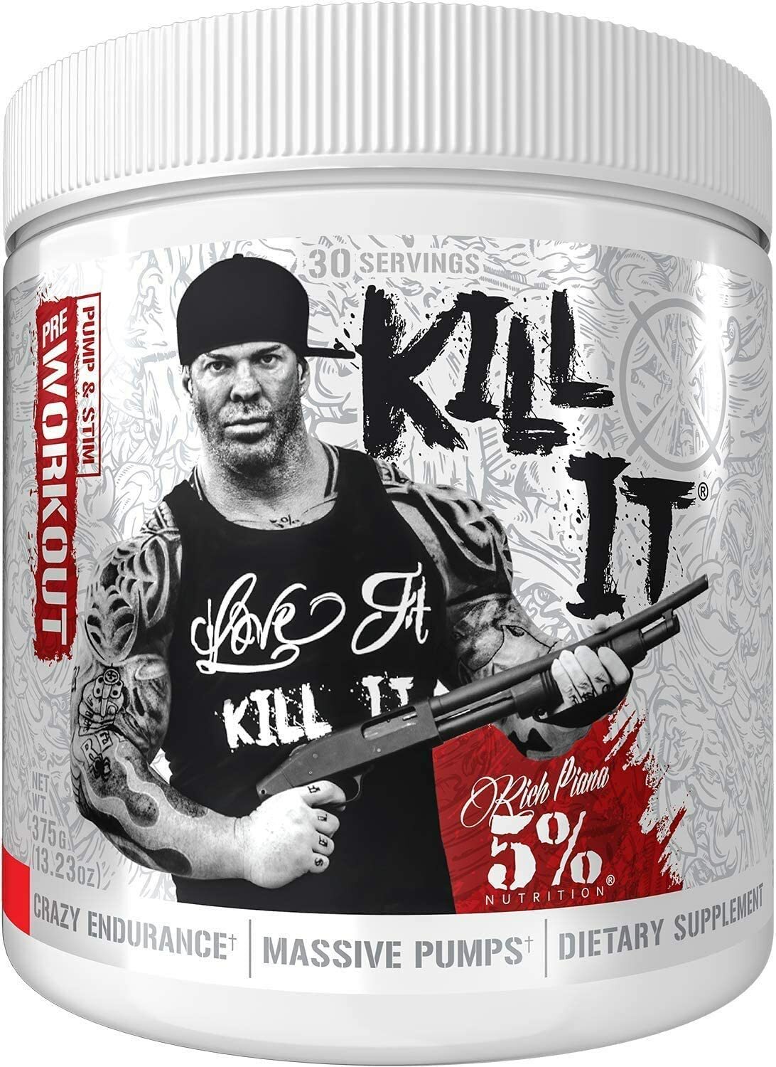 5% Nutrition Rich Piana KILL IT *Legendary Pre-Workout* 30 Servings- ALL FLAVORS