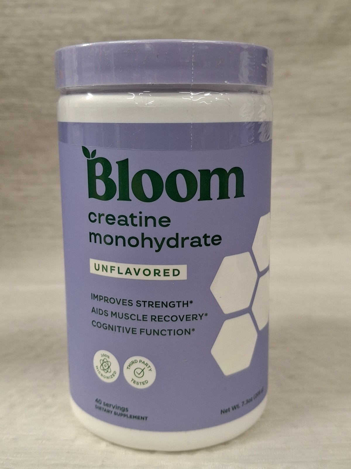 Bloom Nutrition Creatine Monohydrate Powder Unflavored 40 Servings 7.3 OZ NEW!!