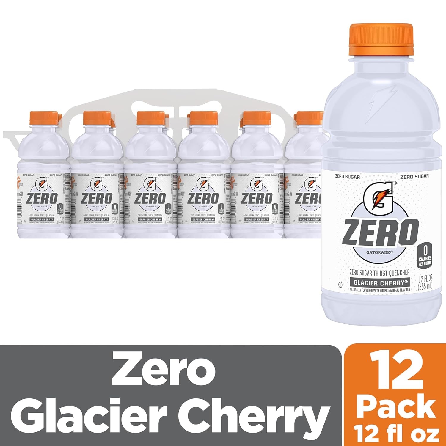 Gatorade G Zero Thirst Quencher, Glacier Cherry, 12 12 Fl Oz (Pack of 12)