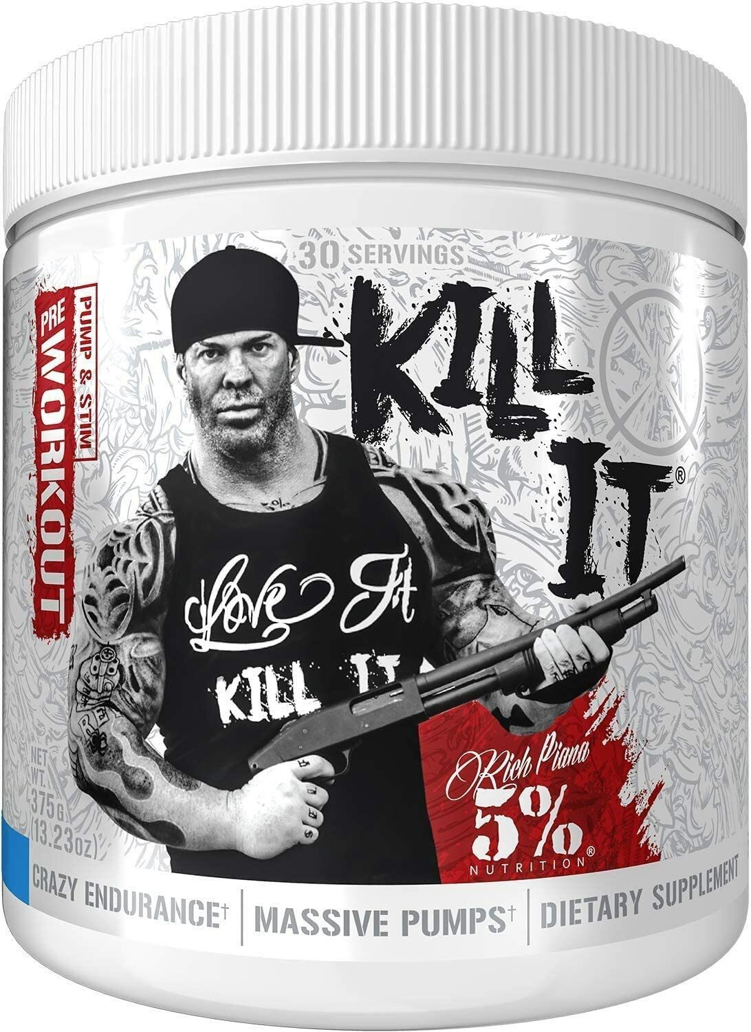 5% Nutrition Rich Piana KILL IT *Legendary Pre-Workout* 30 Servings- ALL FLAVORS