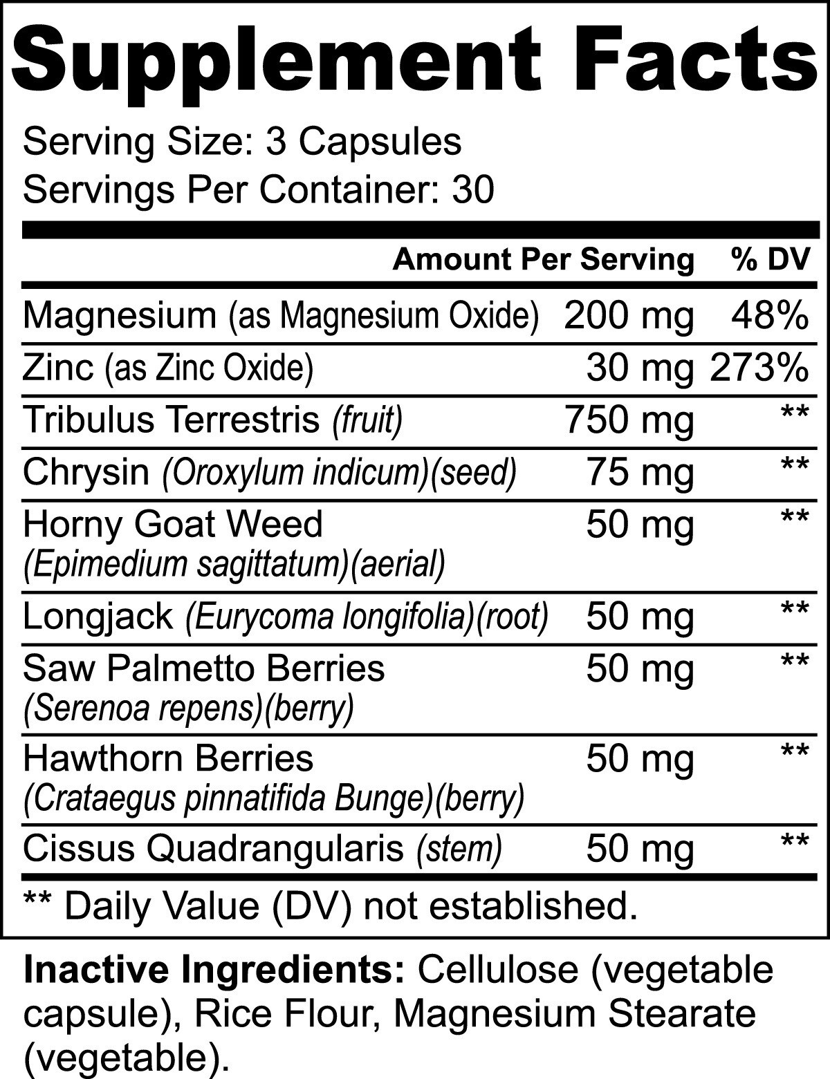 Testosterone Booster, natural. increased strength, libido, and immune response.