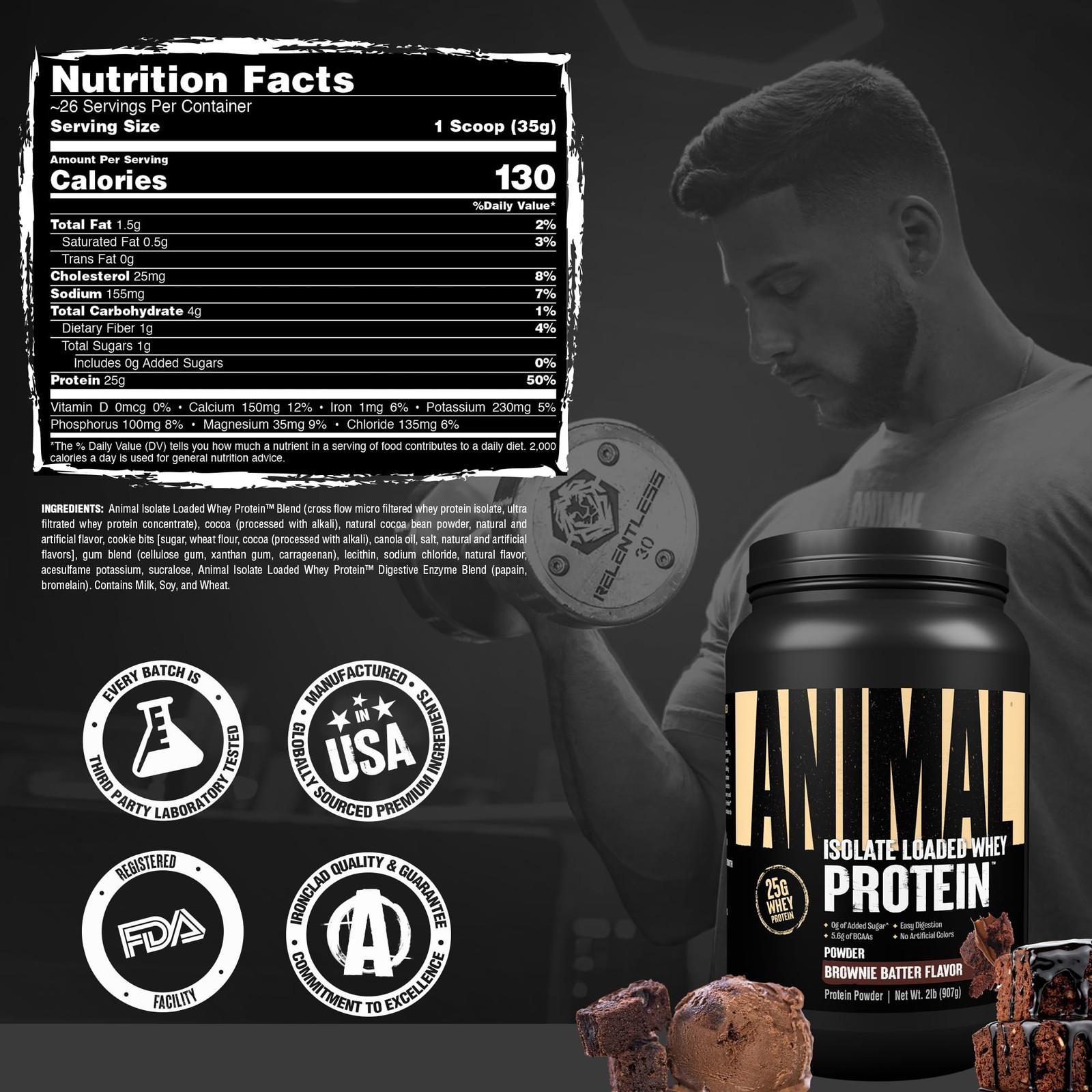 Animal Whey Isolate Protein Powder – Loaded for Pre & Post Workout Muscle Builde
