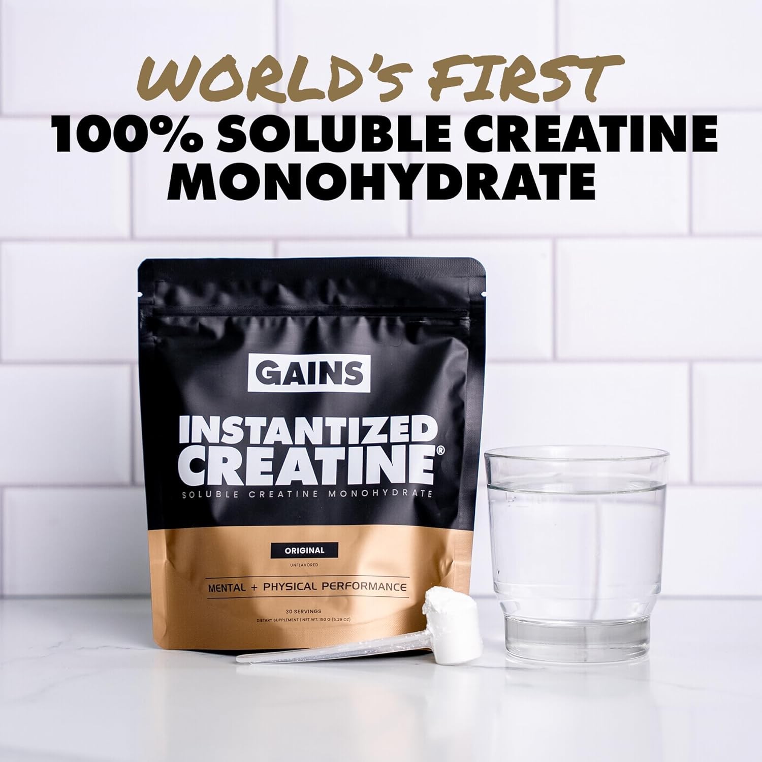 Gains in Bulk Instantized Creatine Monohydrate for Men & Women, Soluble Creatine