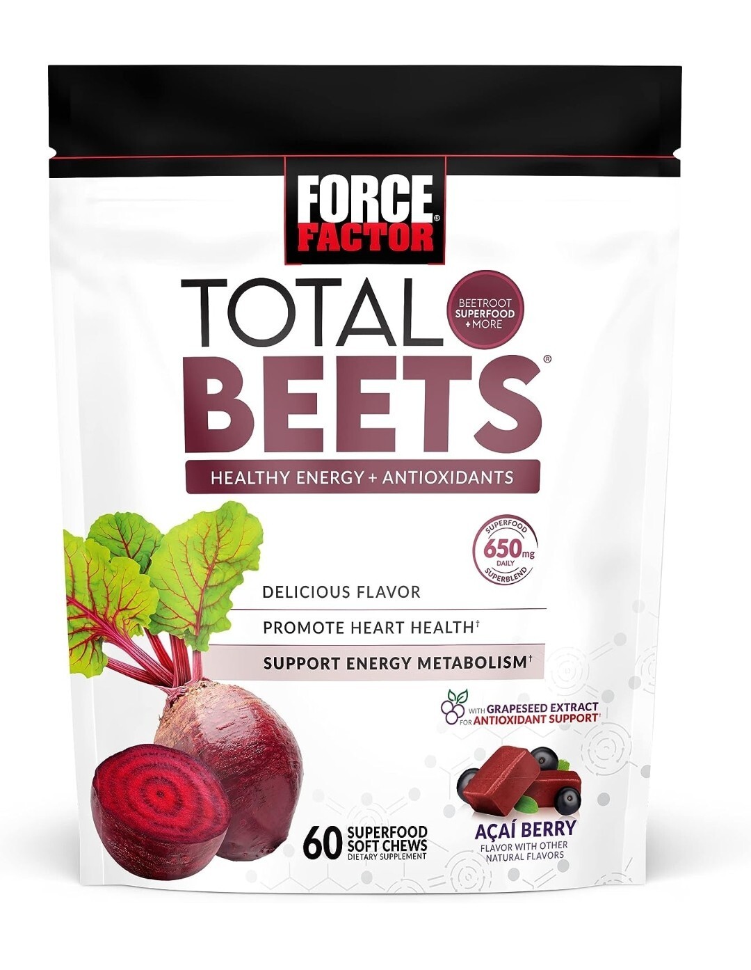 Total Beets Soft Chews with Beetroot, Healthy Energy Supplement