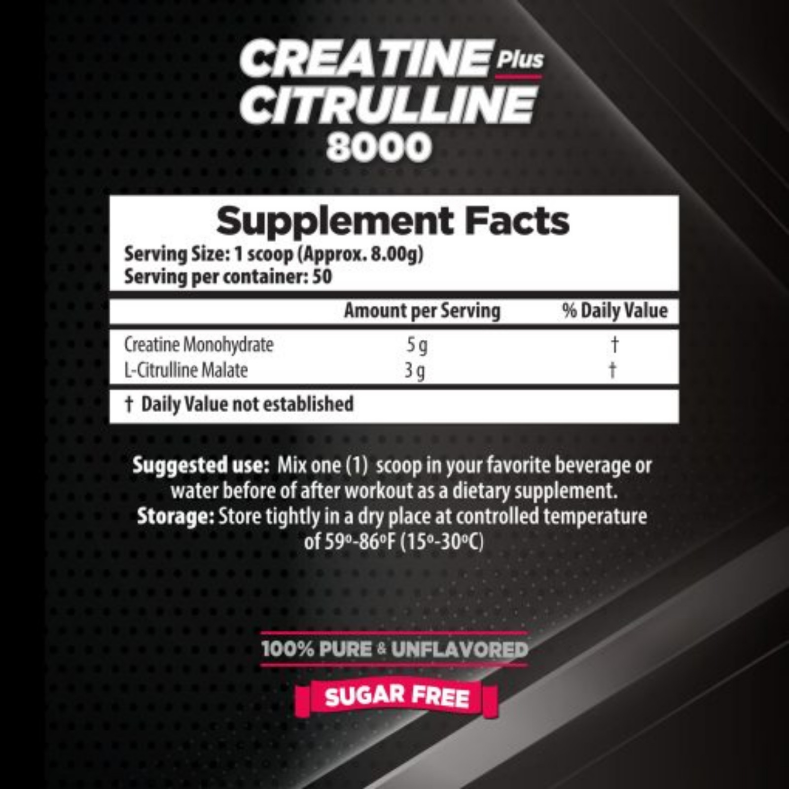 LHA Unflavored Creatine Citrulline – 400g Workout Support Formula (3-Pack)