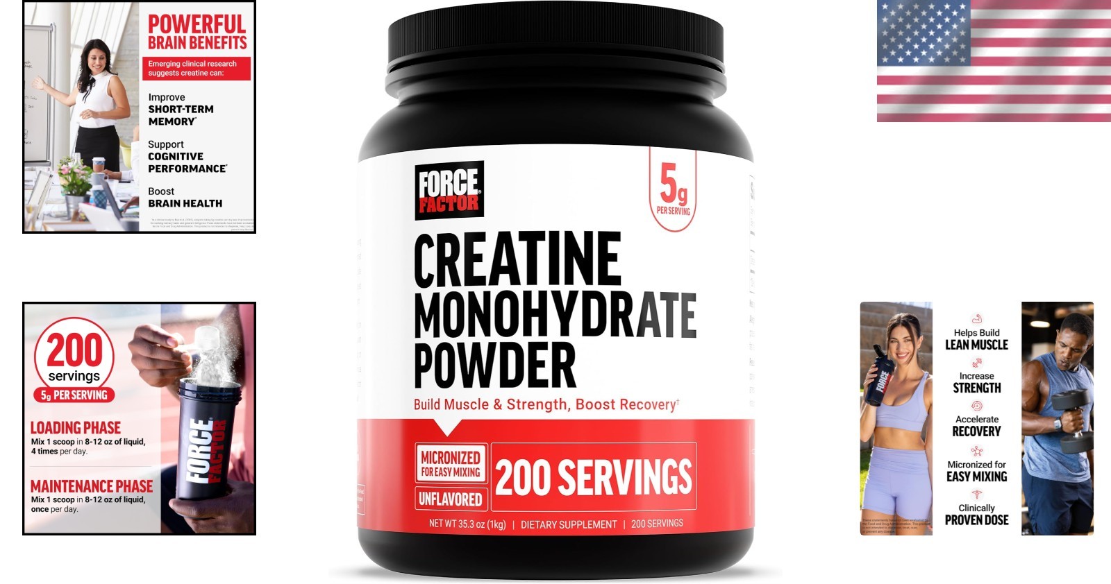 Pure Creatine Monohydrate Powder: 5g Dose for Strength, Recovery & Brain Health