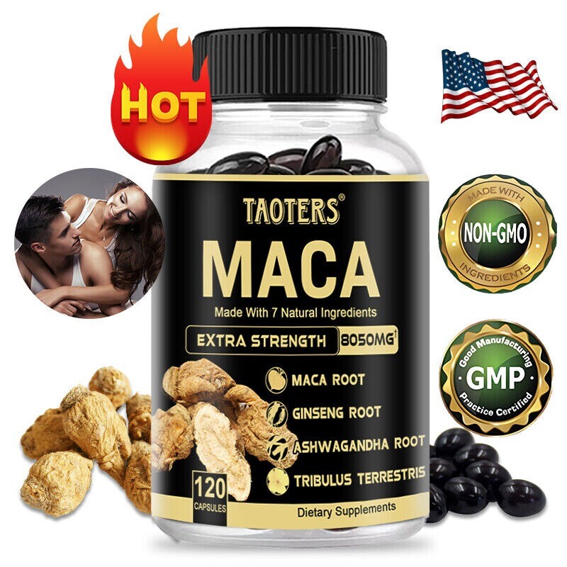 Maca Capsules: Natural Formula for Men’s Health and Energy with 7 Ingredients