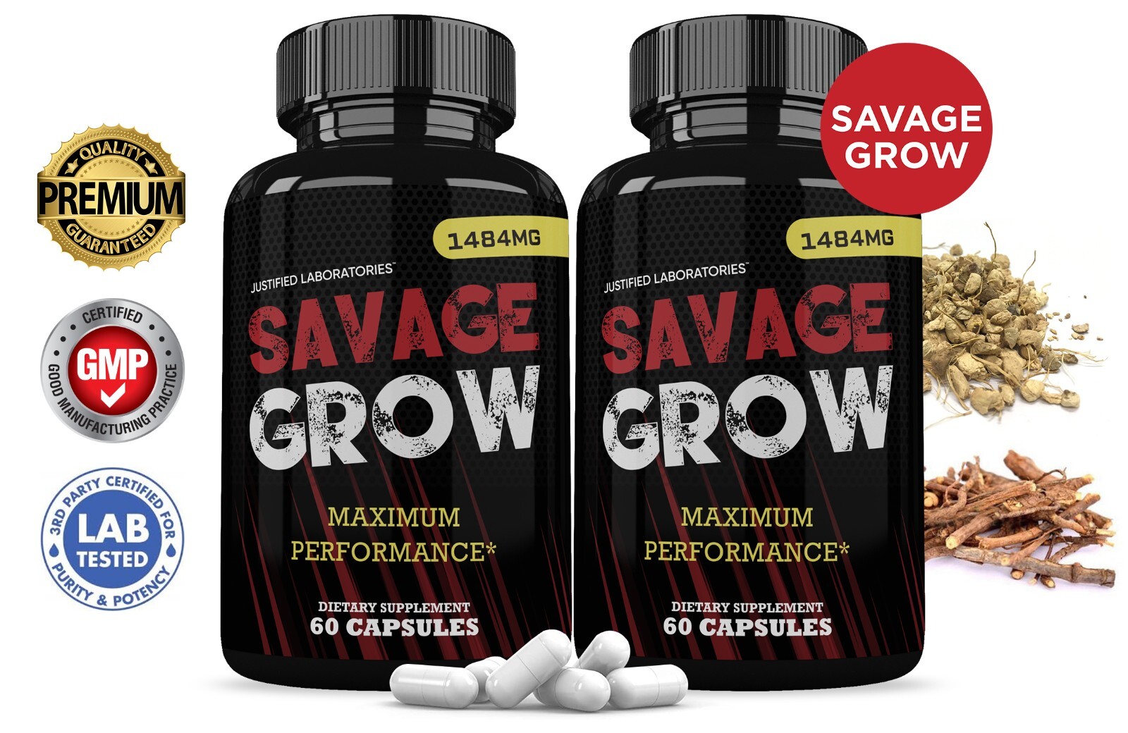 Savage Grow Men’s Health Supplement 1484mg 120 Capsules