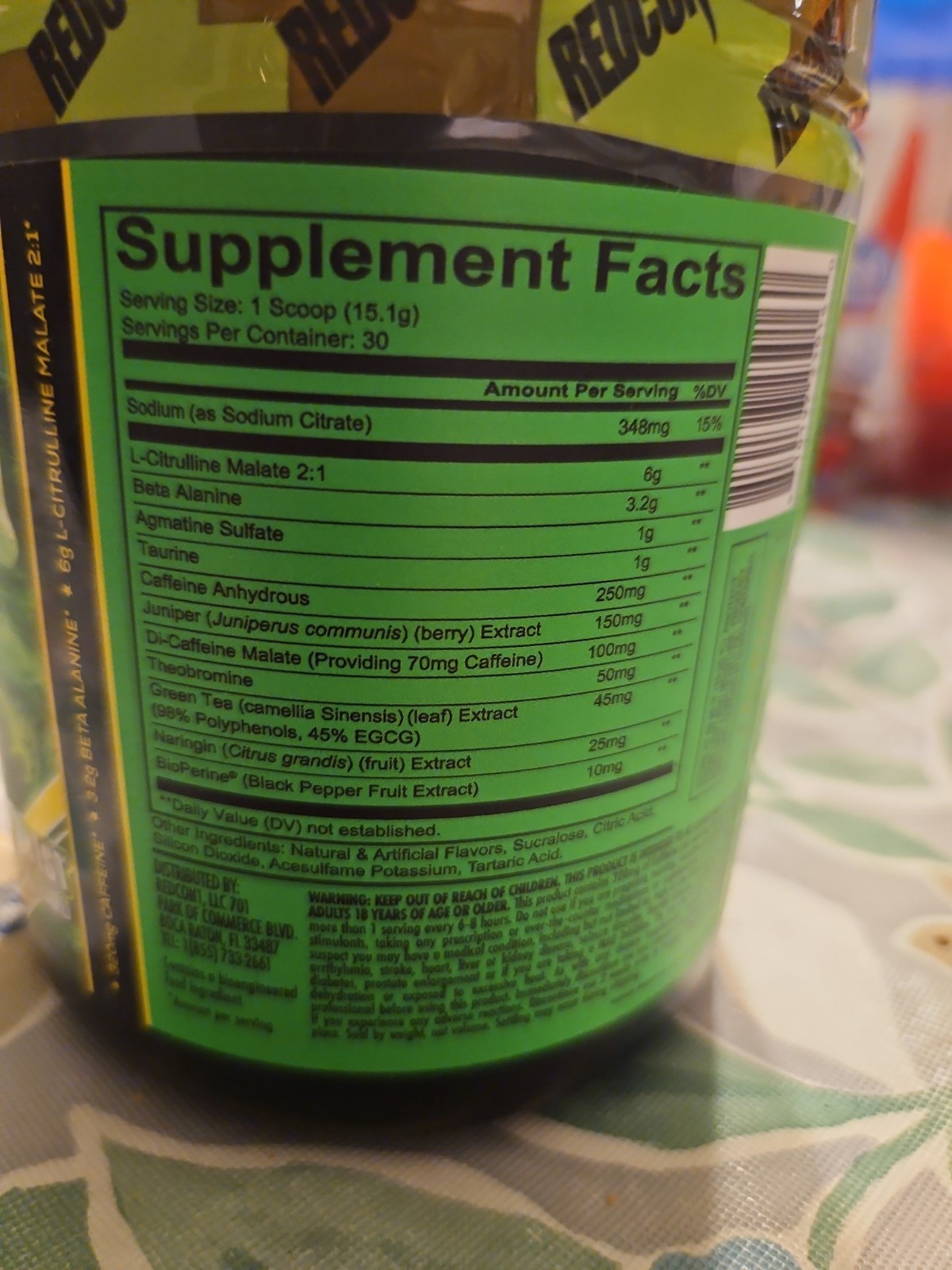 REDCON1 TOTAL WAR Pre Workout 30 Serving Toxic Twist 09/2028 EXP
