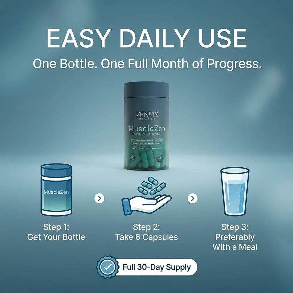 Zenos Health MuscleZen Muscle Builder for Men – ATP Supplements for Strength …