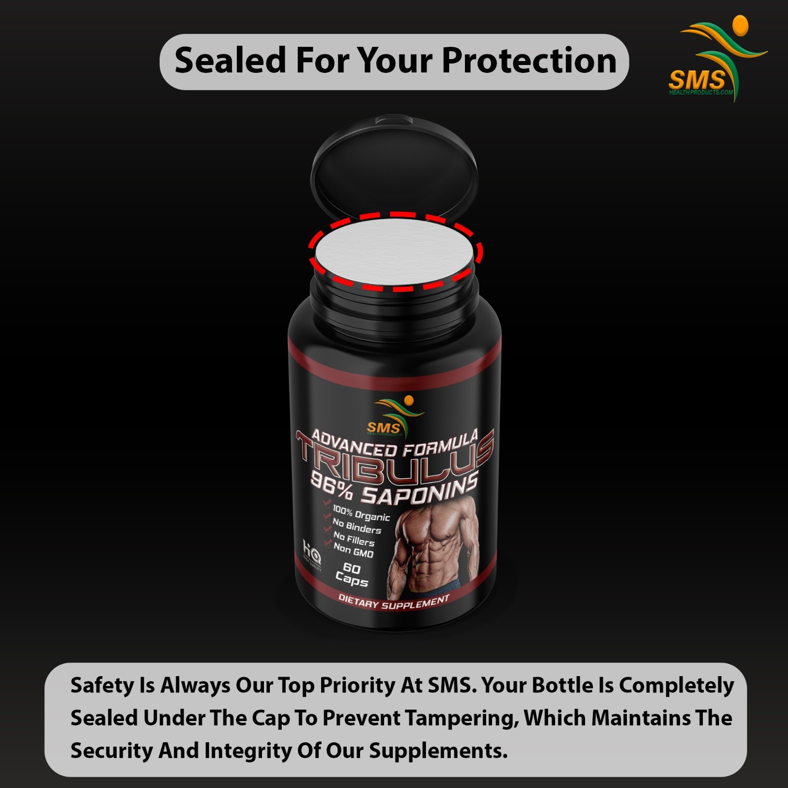 Tribulus Terrestris 3000mg Daily Extract 60 Capsules Vegan Friendly Sport Gym