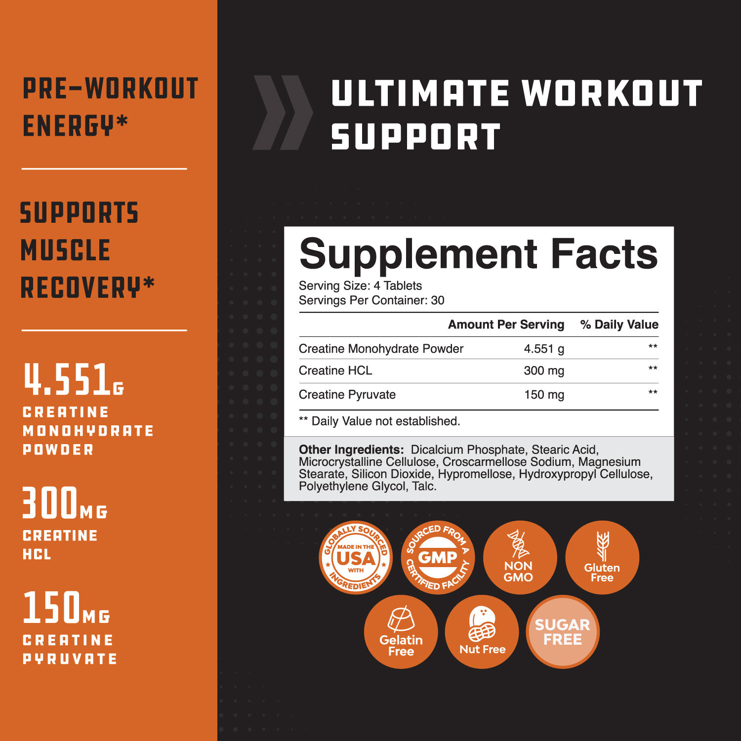 High Strength Tri Phase Creatine Pills – Muscle Mass Gainer and Muscle Recovery