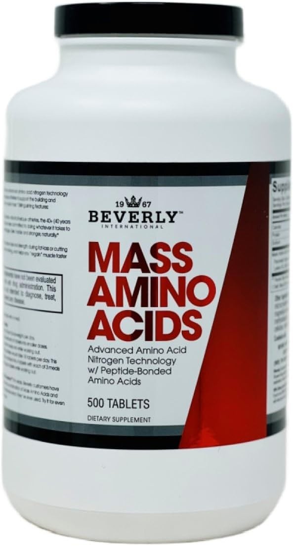 Beverly International Mass Amino Acids, 500 Tabs. Use Pre-Post Workout, with…