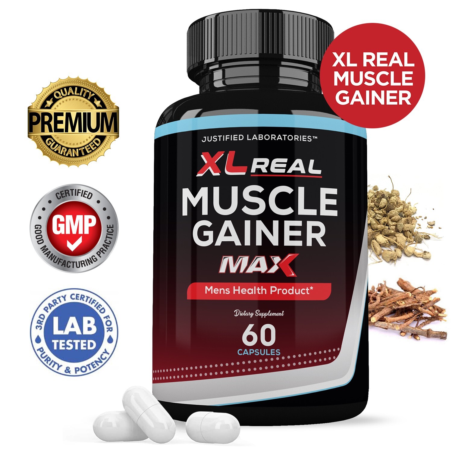 XL Real Muscle Gainer Max Men’s Health Supplement 1600mg 60 Capsules