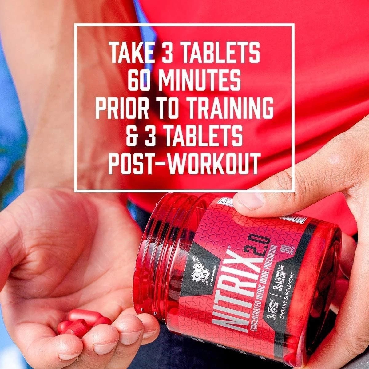 NITRIX 2.0: Nitric Oxide & Creatine Tablets – 90 Count for Enhanced Performance