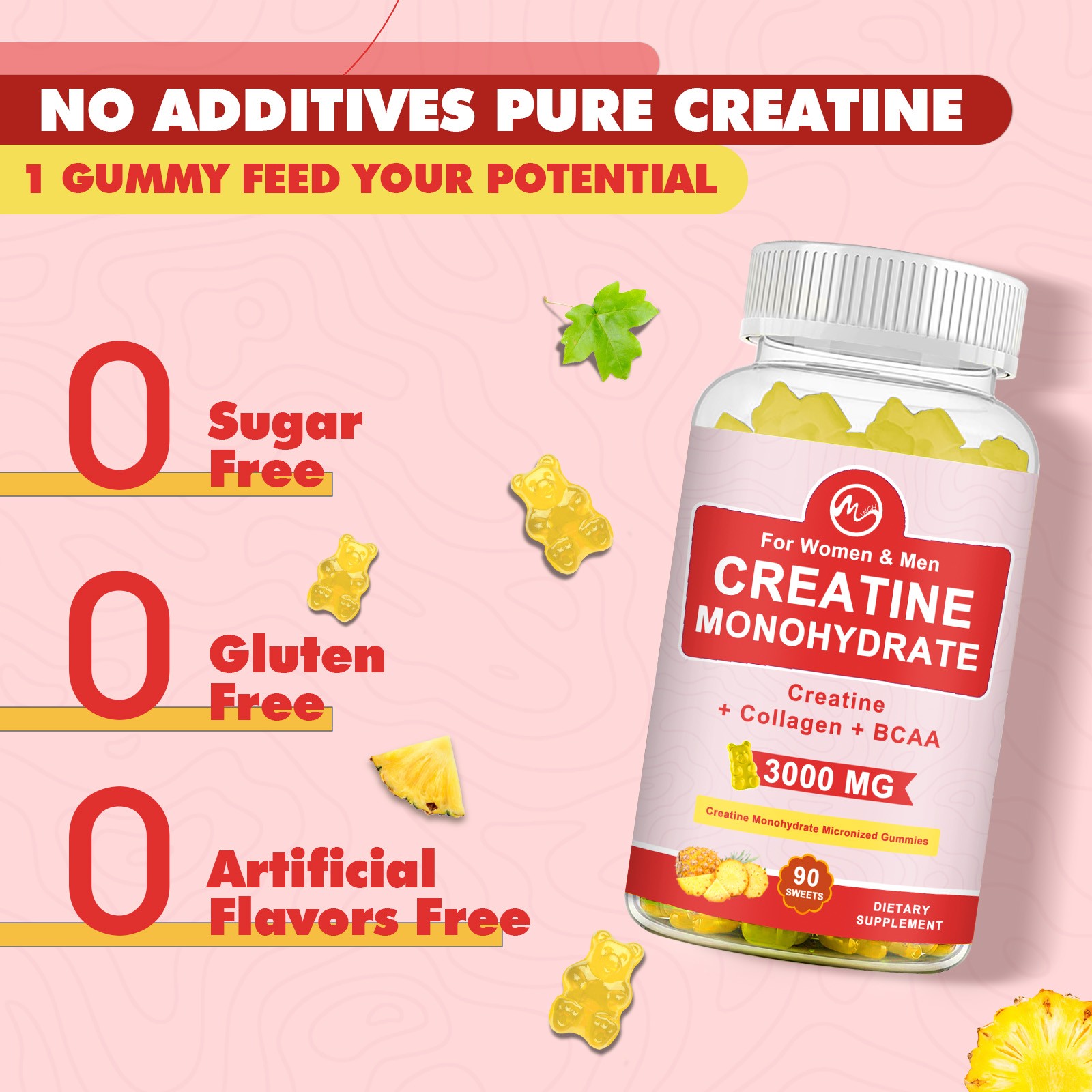 Creatine Monohydrate 3000g Micronized Powder for Muscle Gain,Strength & Recovery