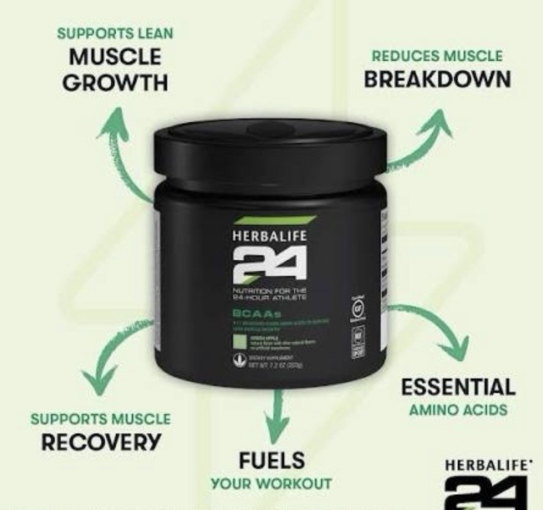 Herbalife BCAAs Green Apple Powder 7.2 oz NSF Certified Gluten-Free