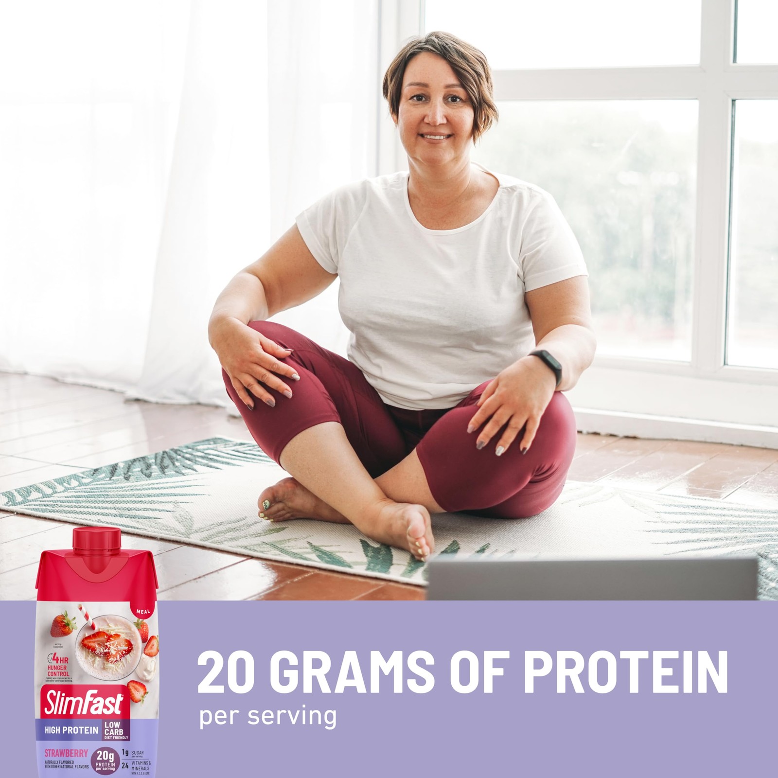 Slimfast Protein Shake Strawberry- 20G Protein Meal Replacement Shake Ready To
