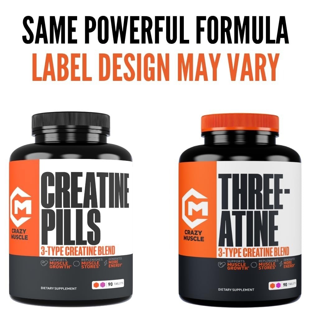 Crazy Muscle Creatine Pills 5g Monohydrate Pre Workout Muscle Gainer