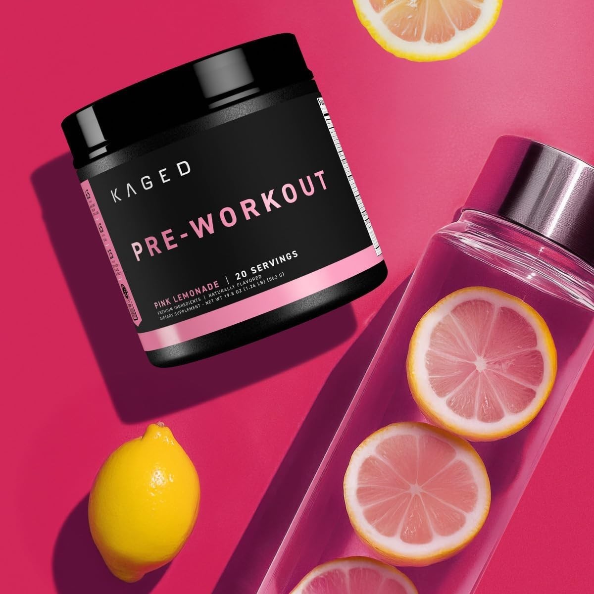 Pink Lemonade Pre Workout Powder | 274 mg Organic Caffeine – 20 Servings