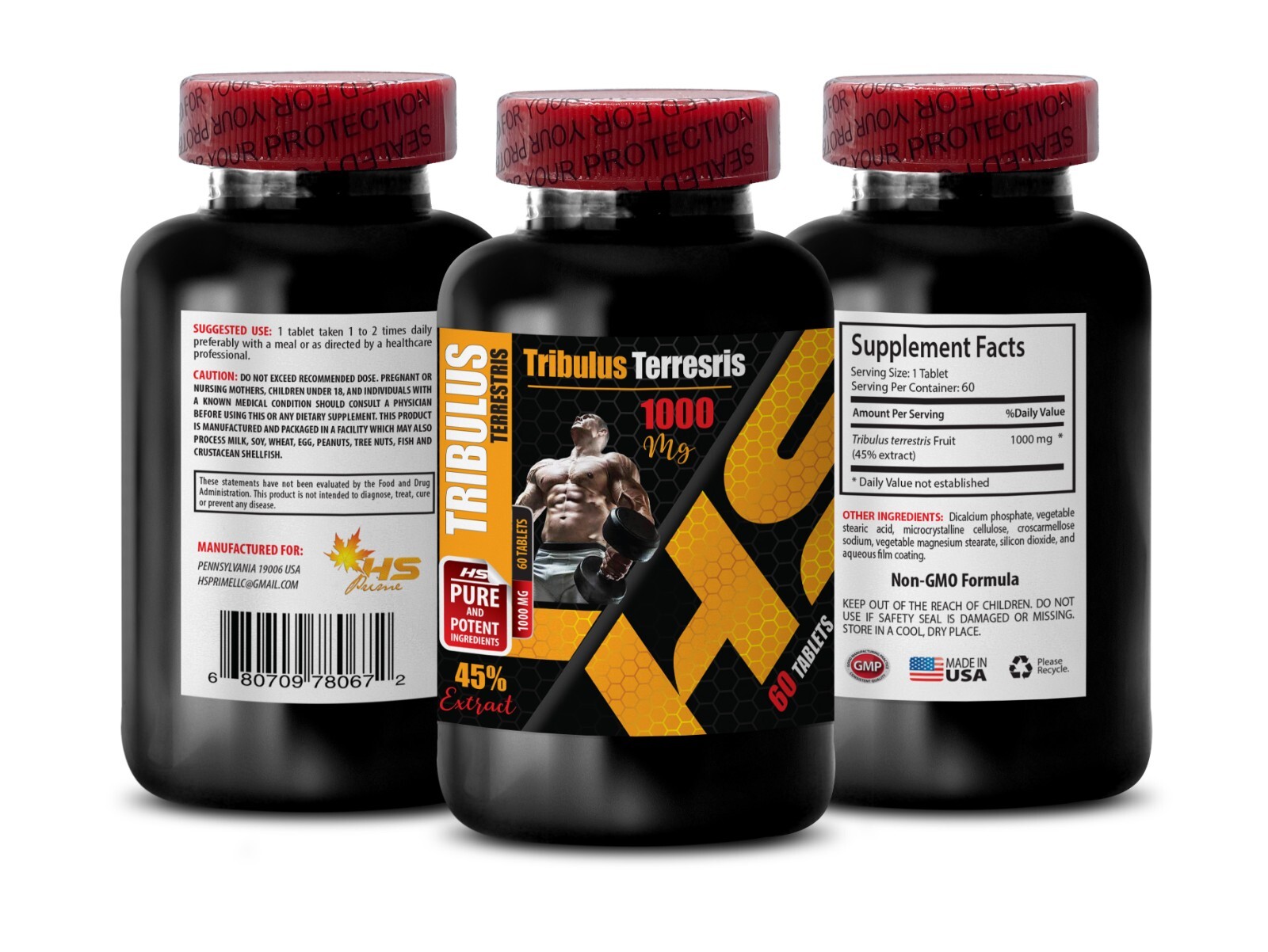 tribulus for men – TRIBULUS TERRESTRIS 1000mg – preworkout for men – 1 Bottles