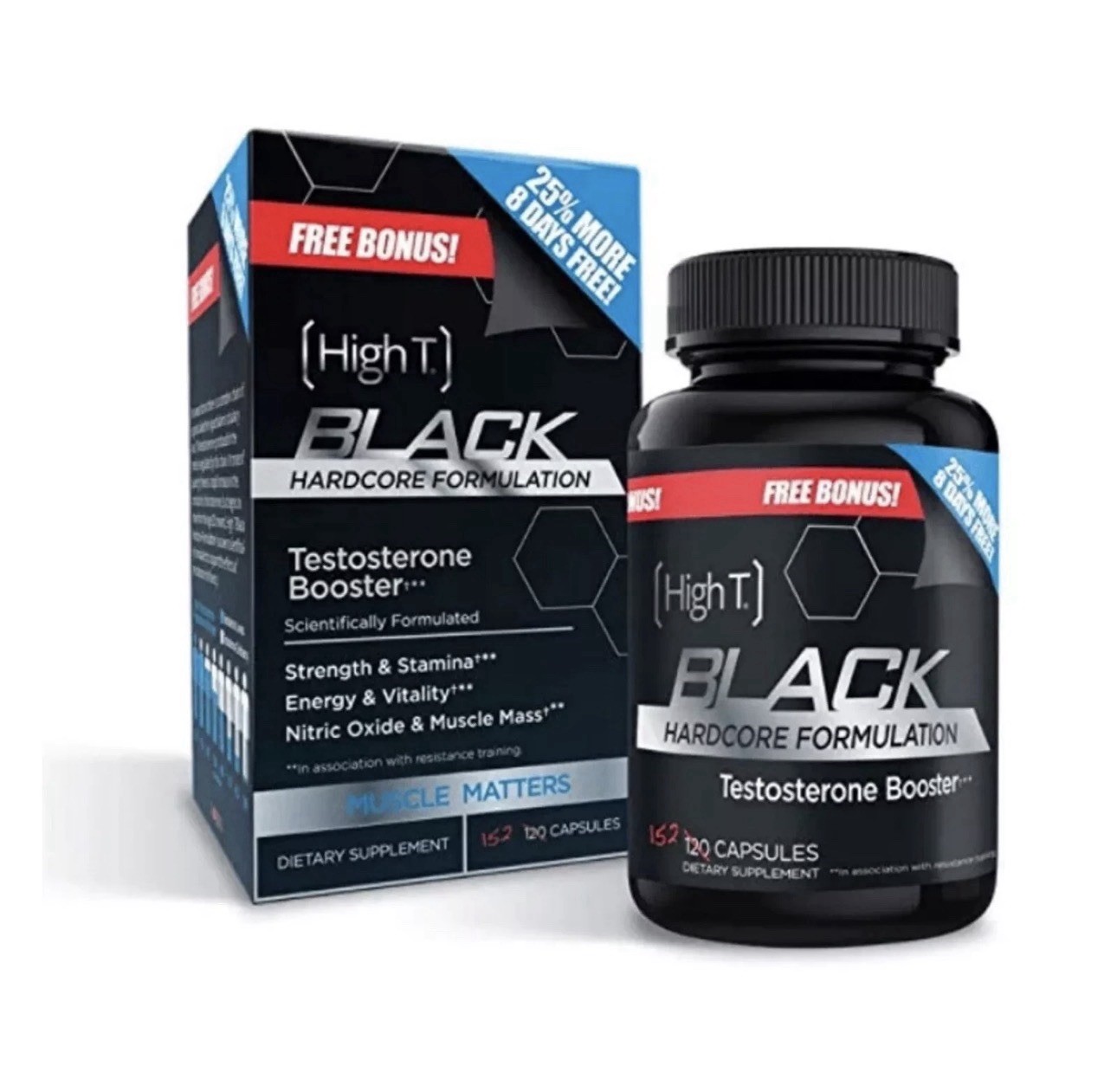 High T Black Testosterone Booster Supplements Strength -Stamina -Sex Drive 120