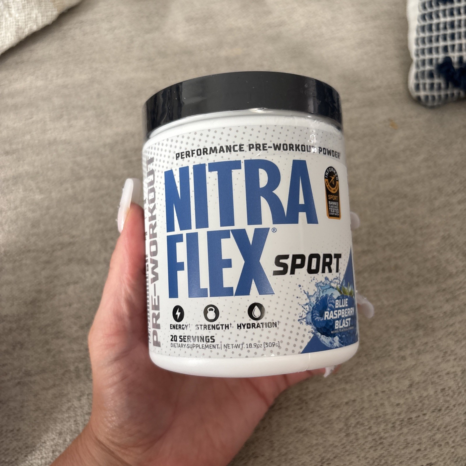 Nitraflex Sport Pre-Workout Powder 20 Servings – Blue Raspberry, Elite Formula