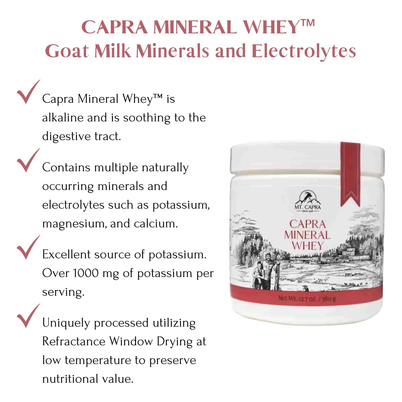 Mt. Capra Mineral Whey | A Whole Food, BioAvailable Mineral/Electrolyte Powde…
