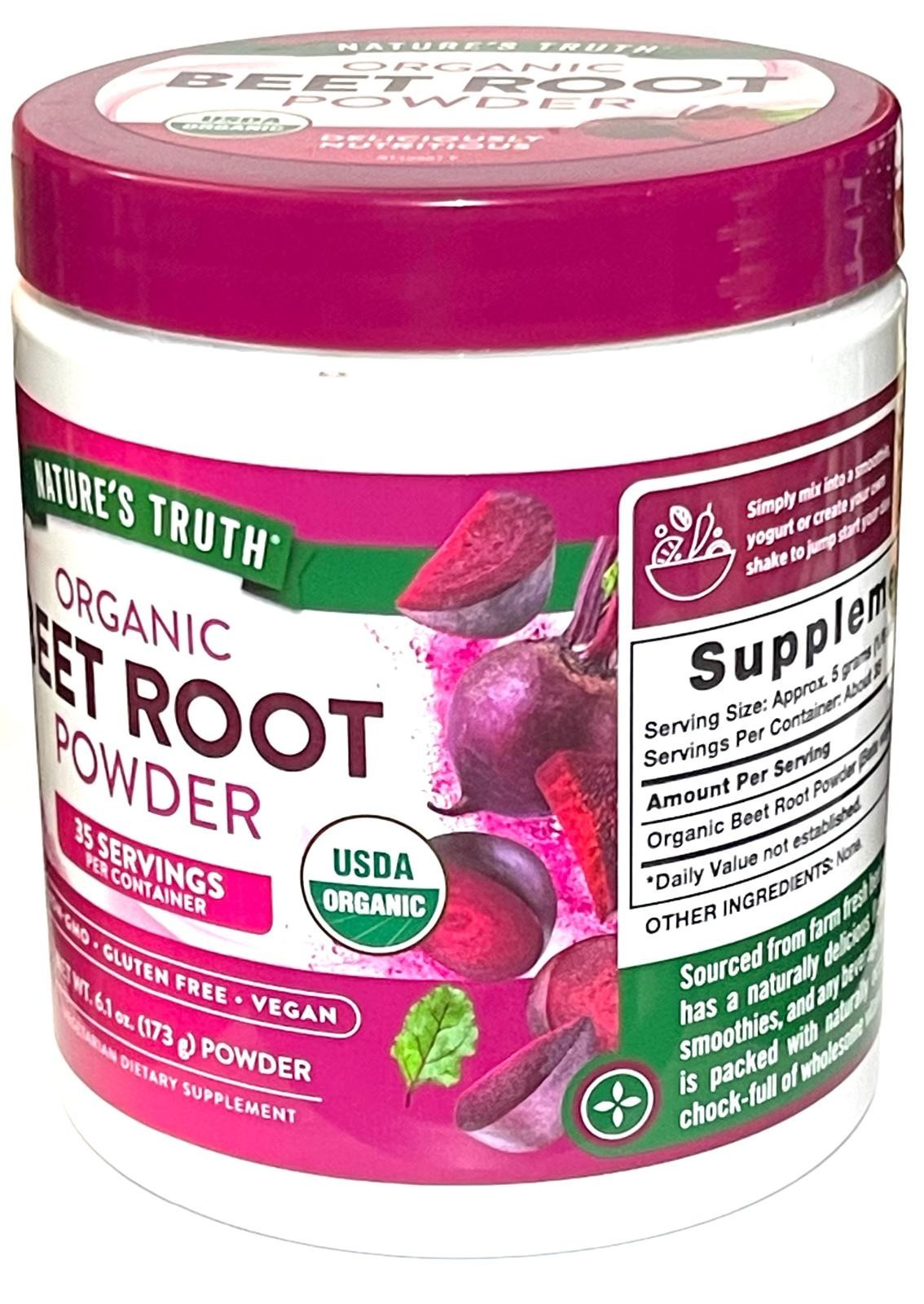 Organic BEET ROOT Powder – 35 servings by Nature’s Truth