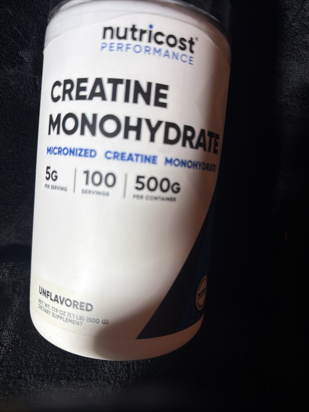 Nutricost Creatine Monohydrate Powder, 500g, 100 Servings, Unflavored