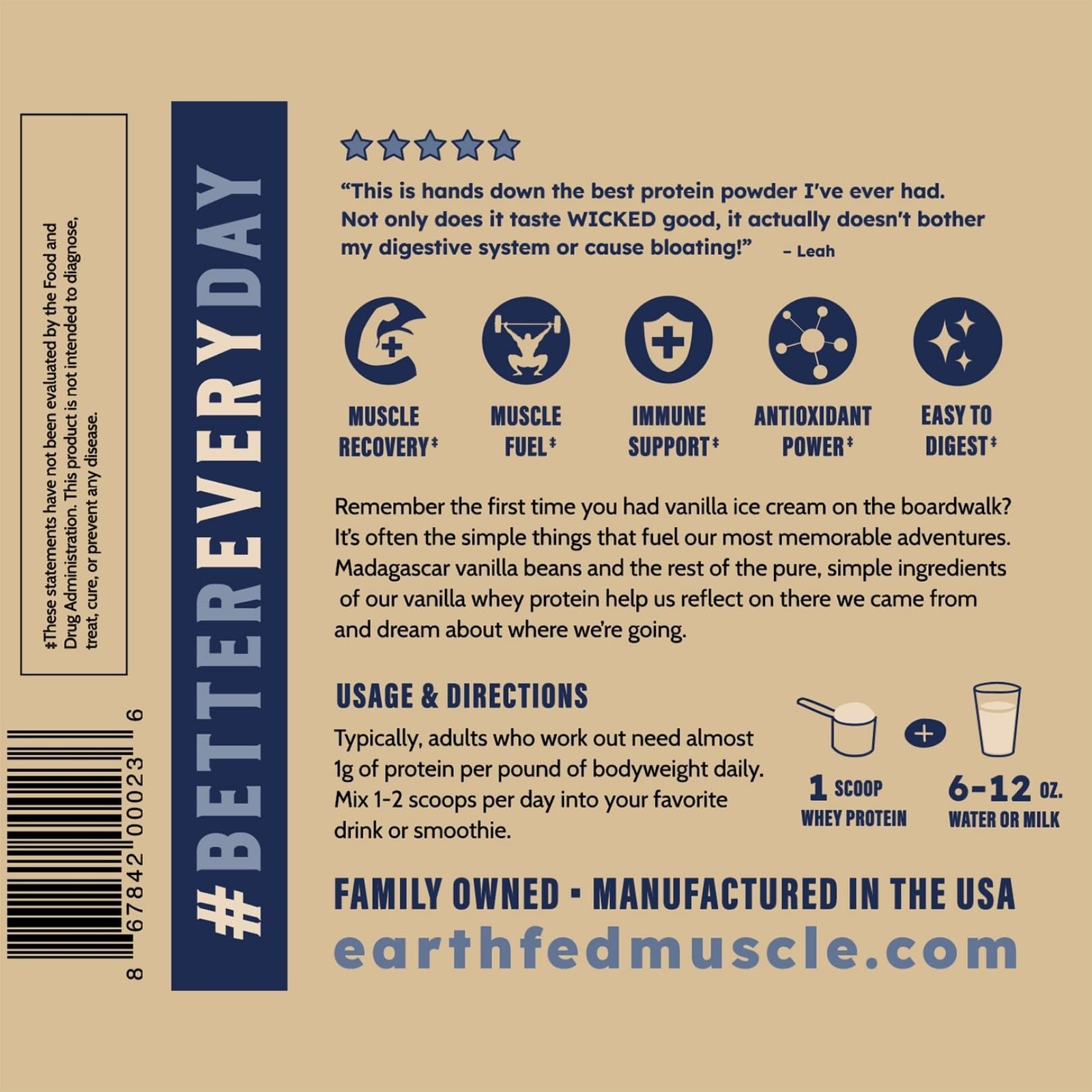 Earth Fed Muscle Whey Back Irish Grass Fed Whey Protein Isolate, ThirdParty C…