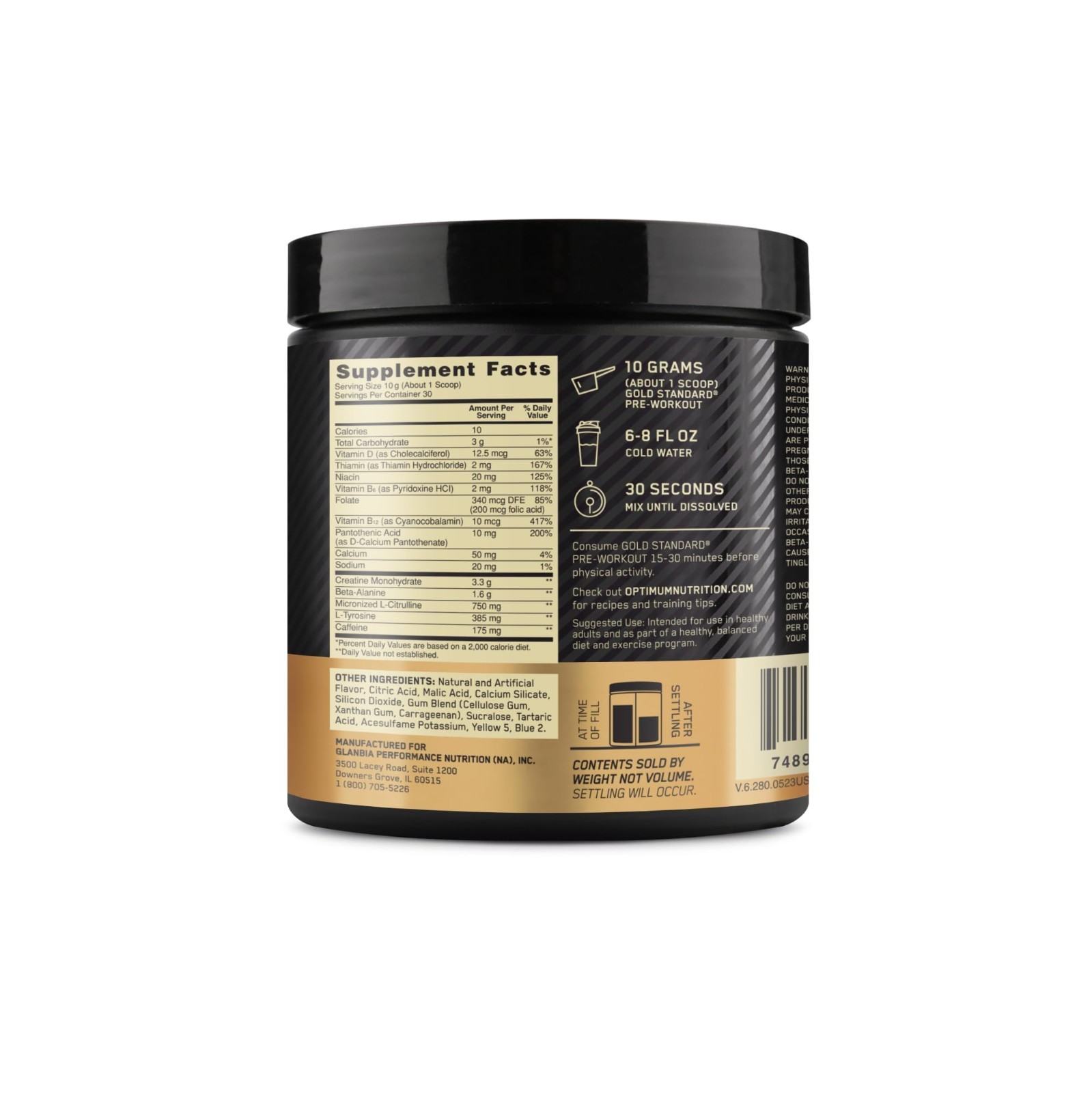 Pre-Workout Powder with Creatine, Beta-Alanine & Caffeine – Green Apple Flavor,