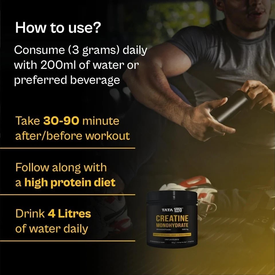 Creatine Monohydrate | 100% Pure | No Additives & Preservatives ( Unflavoured )