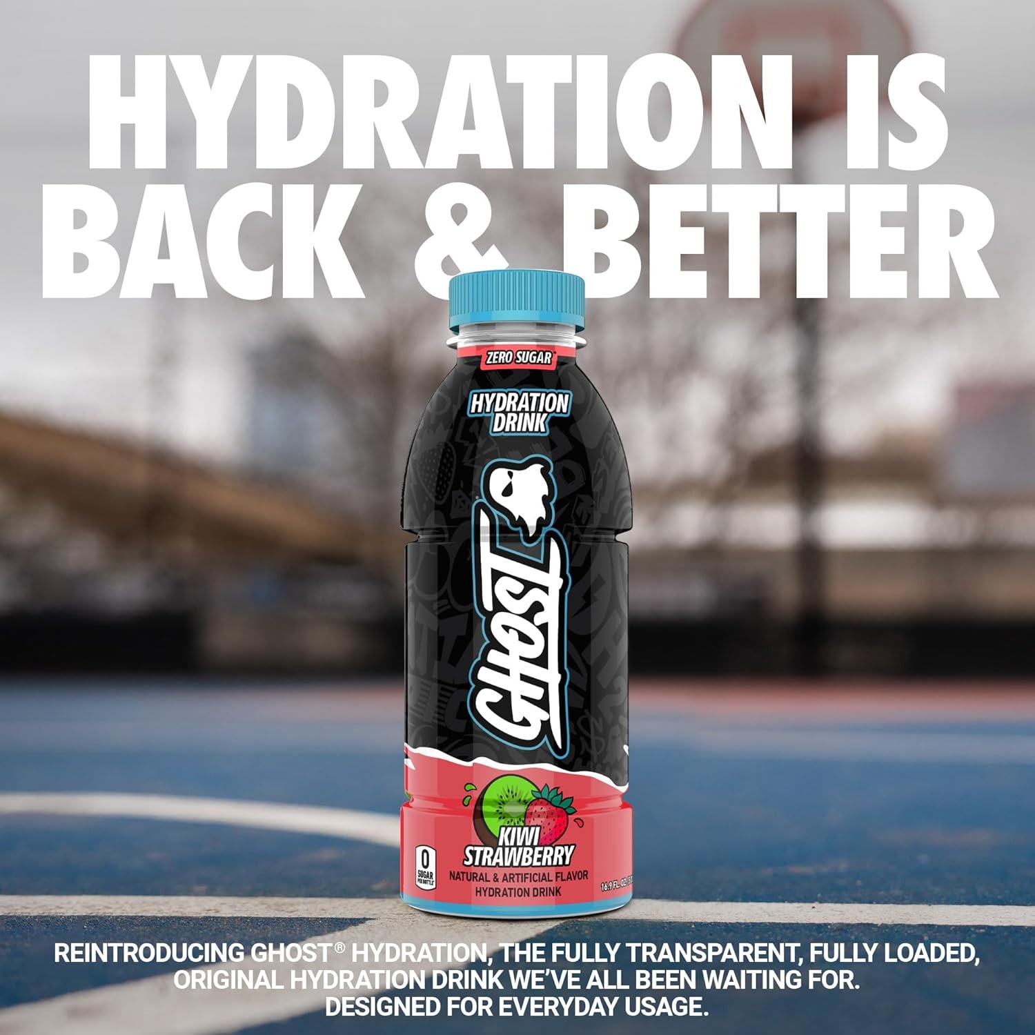 GHOST Hydration Drink, Kiwi Strawberry- RTD Sports Drink with Electrolytes,…
