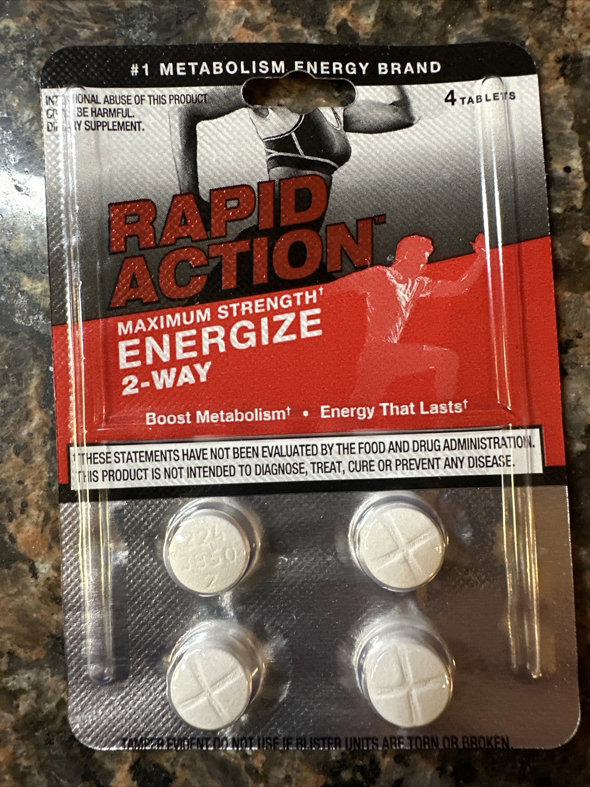 Rapid Action 2 WayEnergize #1 Metabolism Metabolism Energy 12 Packs 48 Pills FS