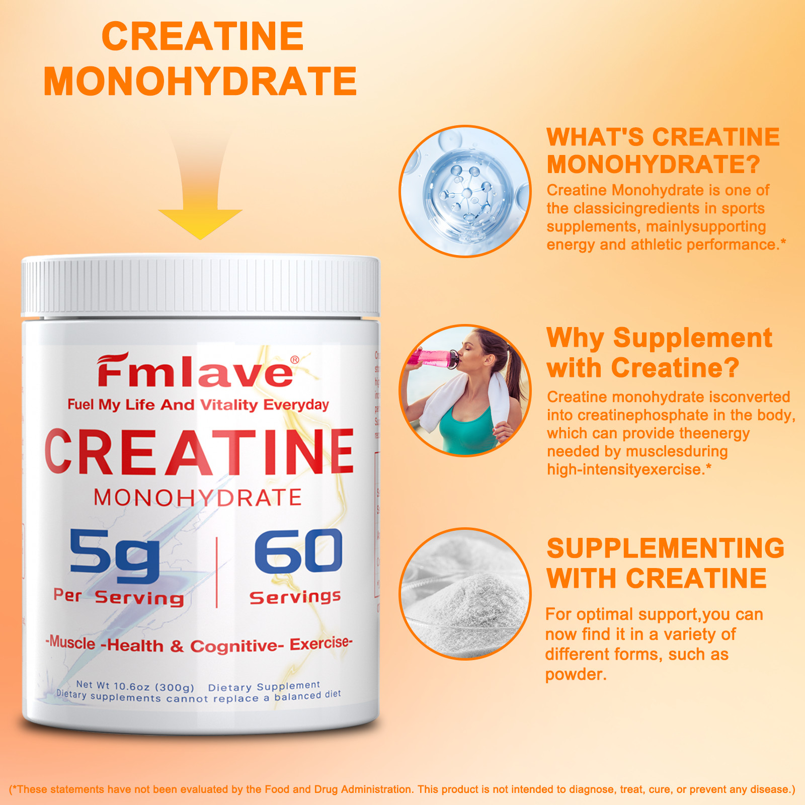 Creatine Monohydrate Powder for Women 60 Servings with Collagen Glute Builder