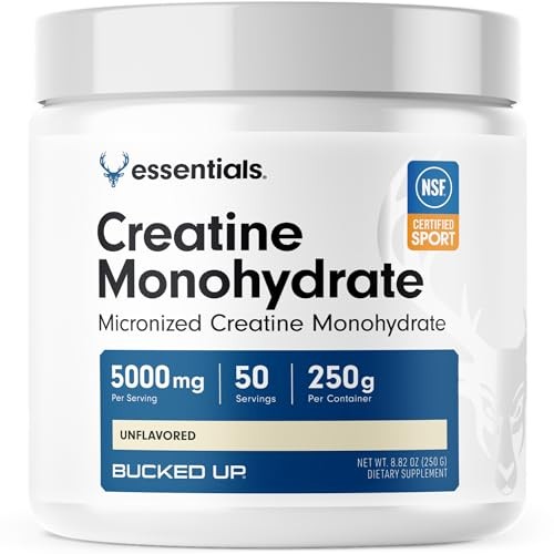 Creatine Monohydrate Micronized 250g 50 Servings 5g Unflavored