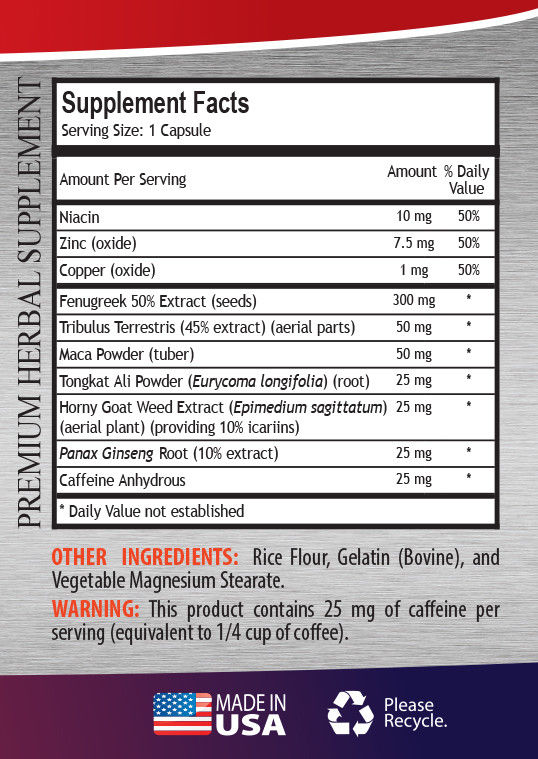 Energy and endurance supplement Best Testosterone Booster ginseng root 1 Bottle